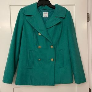 Old Navy Teal Peacoat with Gold Accents size Medium
